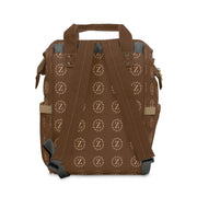 Zenglitz Multifunctional Diaper Backpack - Brown Zenglitz Print Diaper Backpack - Brown Unisex Z Print Backpack - Multifunctional Diaper Backpack - Brown All Over Print Backpack - Zenglitz Print - Brown Backpack