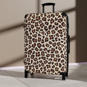 Leopard Print Suitcase, Leopard Print luggage on wheels, , luggage with lock, unique luggage, luggage with swivel, travel style, travel bag, weekender bag, spinner