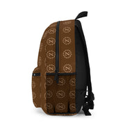 Brown Zenglitz Print Backpack - Z Print Backpack - Glamour Print Backpack - Brown All Over Print Backpack - Zenglitz Print - Backpack