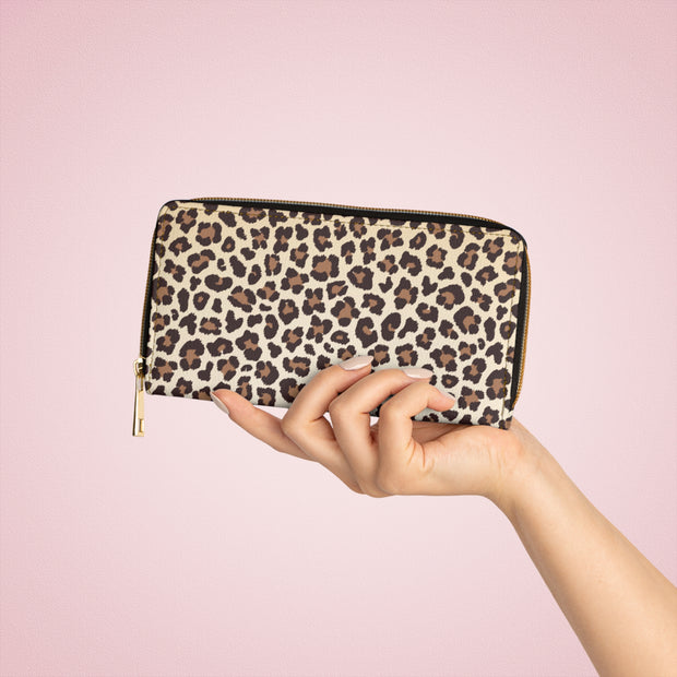 Women Leopard Print Wallet, Animal Print, Leopard Gift For Her Zipper Wallet