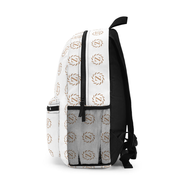 White Zenglitz Print Backpack - Z Print Backpack - White Z Glamour Print Backpack - All Over Print Backpack - Zenglitz Print - Backpack