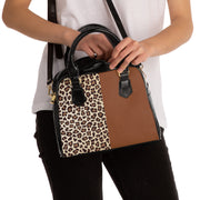 Brown Leopard Leather Shoulder Handbag Leopard Purse, Animal Print Cheetah Pattern Cute Small Shoulder Bag High Grade PU Leather Women Designer Handbag