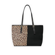 Leopard Print PU Leather Shoulder Bag Leather Shoulder Bag - Black Sided Leopard Print Purse - Leopard Print Bag - Black Sided Cheetah Print Shoulder Bag Cosmetic Bag Available in Canvas - Unique Gift - VEGAN