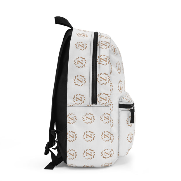 White Zenglitz Print Backpack - Z Print Backpack - White Z Glamour Print Backpack - All Over Print Backpack - Zenglitz Print - Backpack