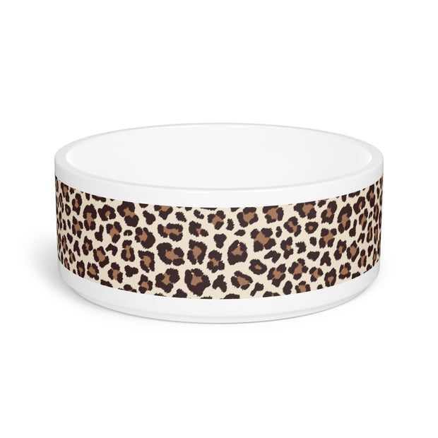 Modern Leopard Print Pet Bowl, Posh Pet Bowl, Chic Cat Food Dish, Food and Water Bowls for Dogs, Ceramic Pet Bowl, Glam Pet Bowl