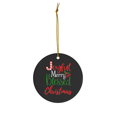 Joyful Merry Blessed Christmas Ceramic Ornament, 4 Shapes joyful Sticker, Christmas Ornament, Christmas Decoration, Christmas Tree Decor