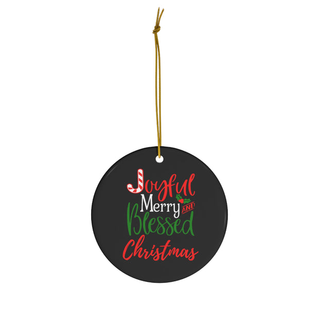 Joyful Merry Blessed Christmas Ceramic Ornament, 4 Shapes joyful Sticker, Christmas Ornament, Christmas Decoration, Christmas Tree Decor