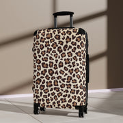 Leopard Print Suitcase, Leopard Print luggage on wheels, , luggage with lock, unique luggage, luggage with swivel, travel style, travel bag, weekender bag, spinner