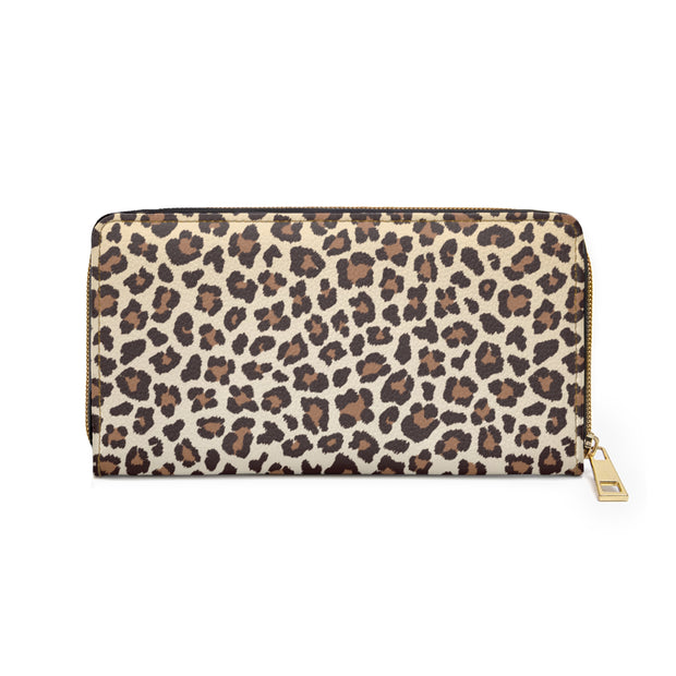 Women Leopard Print Wallet, Animal Print, Leopard Gift For Her Zipper Wallet