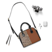 Brown Leopard Leather Shoulder Handbag Leopard Purse, Animal Print Cheetah Pattern Cute Small Shoulder Bag High Grade PU Leather Women Designer Handbag