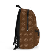 Brown Zenglitz Print Backpack - Z Print Backpack - Glamour Print Backpack - Brown All Over Print Backpack - Zenglitz Print - Backpack