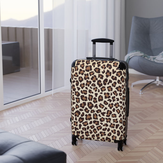 Leopard Print Suitcase, Leopard Print luggage on wheels, , luggage with lock, unique luggage, luggage with swivel, travel style, travel bag, weekender bag, spinner