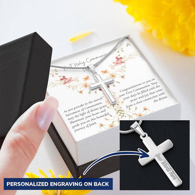 Celebrate This Special Occasion with a Personalized First Holy Communion Cross Necklace