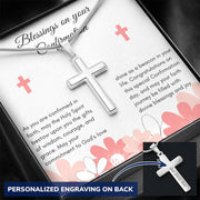 Celebrate Faith with a Personalized His/Hers Confirmation Cross Necklace: Blessings and Inspiration