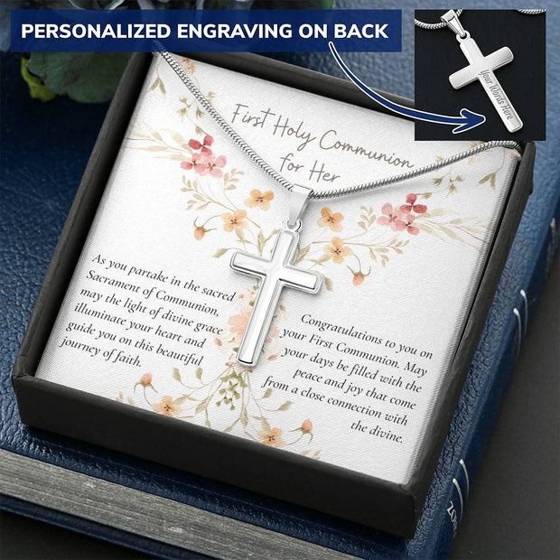 Celebrate This Special Occasion with a Personalized First Holy Communion Cross Necklace