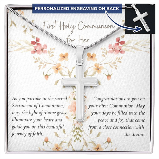 Celebrate This Special Occasion with a Personalized First Holy Communion Cross Necklace