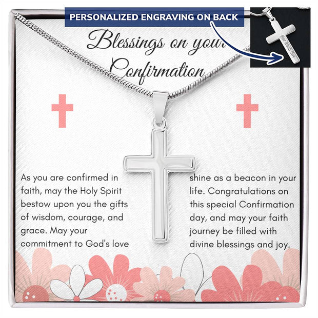 Celebrate Faith with a Personalized His/Hers Confirmation Cross Necklace: Blessings and Inspiration