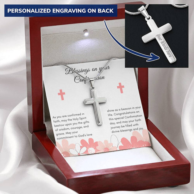 Celebrate Faith with a Personalized His/Hers Confirmation Cross Necklace: Blessings and Inspiration