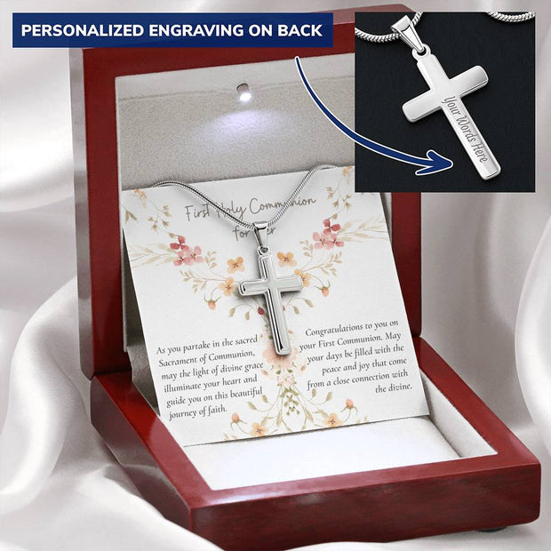 Celebrate This Special Occasion with a Personalized First Holy Communion Cross Necklace