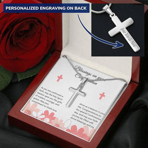 Celebrate Faith with a Personalized His/Hers Confirmation Cross Necklace: Blessings and Inspiration