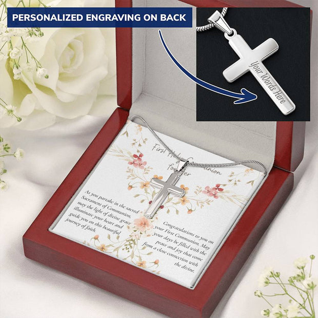 Celebrate This Special Occasion with a Personalized First Holy Communion Cross Necklace