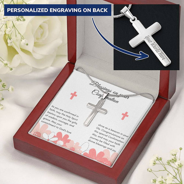 Celebrate Faith with a Personalized His/Hers Confirmation Cross Necklace: Blessings and Inspiration