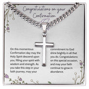 Celebrate Faith & Strength with a Personalized His/ Hers Cuban Chain Cross Necklace: Confirmation Blessings