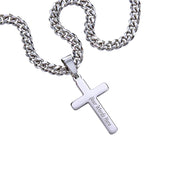 Celebrate His Faith with Cuban Chain & Cross Necklace, Personalized for First Communion