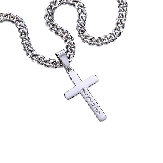 Celebrate Faith & Strength with a Personalized His/ Hers Cuban Chain Cross Necklace: Confirmation Blessings