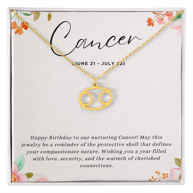 Celebrate Her Deeply Caring Heart with a Personalized Zodiac Necklace: Happy Birthday, Cancer!