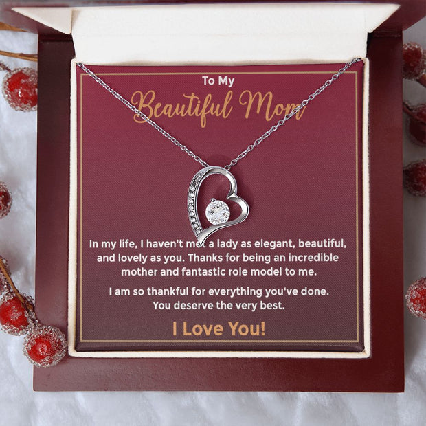 To My Beautiful Mom|  Forever Love Necklace | Mother's Day| Birthday