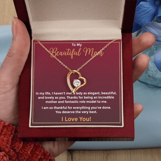 To My Beautiful Mom|  Forever Love Necklace | Mother's Day| Birthday