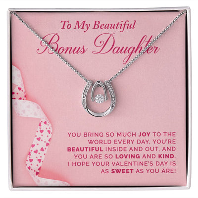 To My Bonus Daughter | Lucky in Love Necklace |