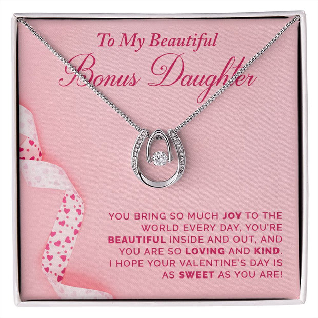 To My Bonus Daughter | Lucky in Love Necklace |