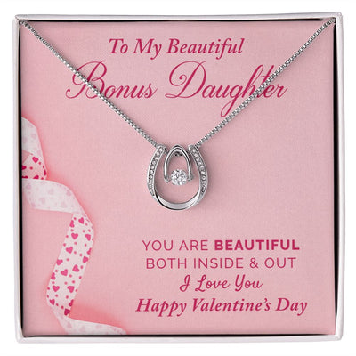 To My Bonus Daughter | Lucky in Love Necklace |