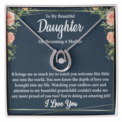 To My Beautiful Daughter on Becoming a Mother Blank | Lucky in Love Necklace | Valentine's Day