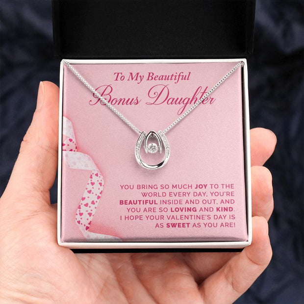 To My Bonus Daughter | Lucky in Love Necklace |