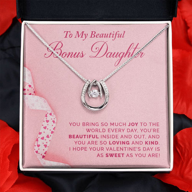 To My Bonus Daughter | Lucky in Love Necklace |
