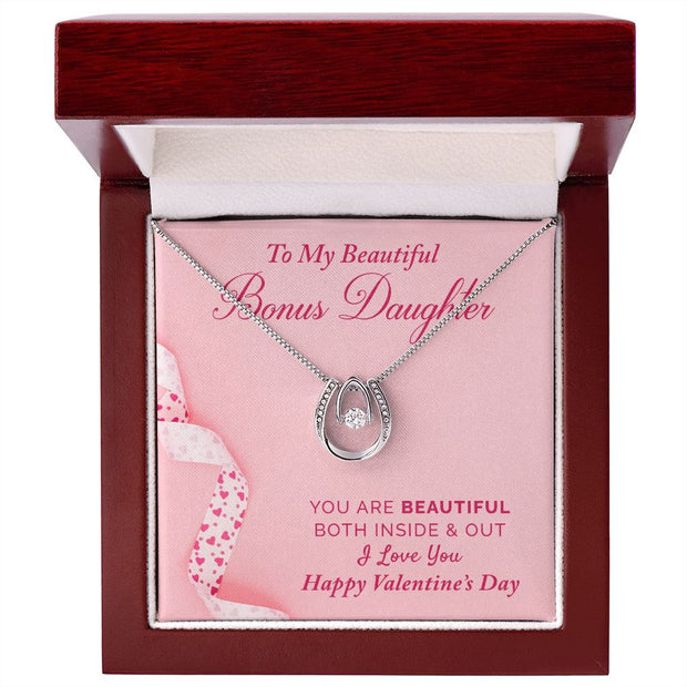 To My Bonus Daughter | Lucky in Love Necklace |