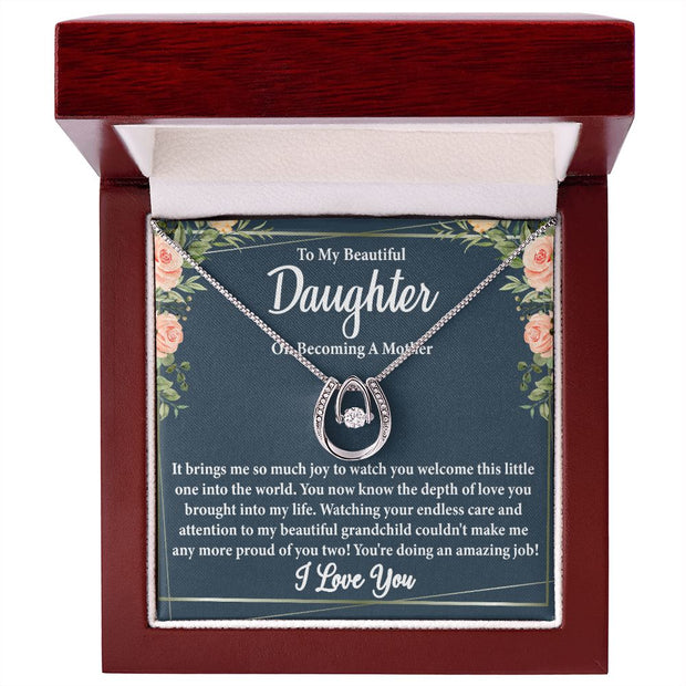 To My Beautiful Daughter on Becoming a Mother Blank | Lucky in Love Necklace | Valentine's Day