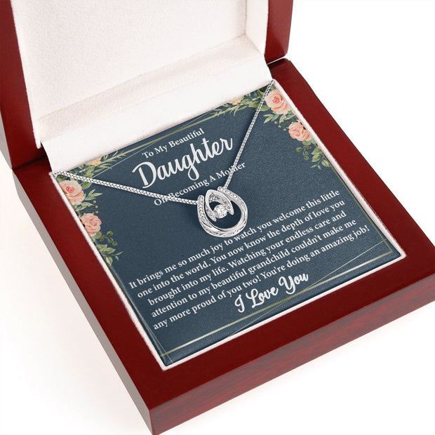 To My Beautiful Daughter on Becoming a Mother Blank | Lucky in Love Necklace | Valentine's Day