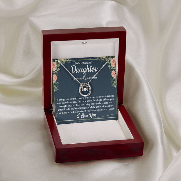To My Beautiful Daughter on Becoming a Mother Blank | Lucky in Love Necklace | Valentine's Day