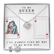 Love Knot Necklace and Earring SET- To My Queen