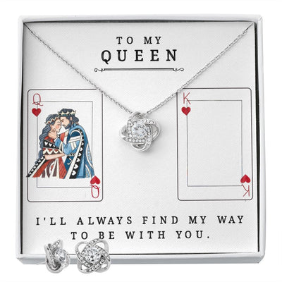 Love Knot Necklace and Earring SET- To My Queen