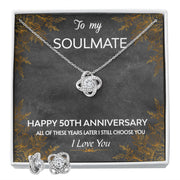 Love Knot Necklace and Earring SET- To My Soulmate 50TH Year Anniversary
