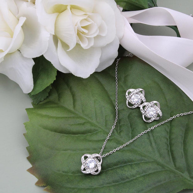 Love Knot Necklace & Earring SET - Soulmate 5th Anniversary