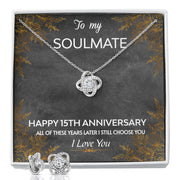 Love Knot Necklace & Earring SET-To My Soulmate 15TH Anniversary