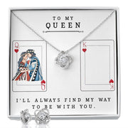 Love Knot Necklace and Earring SET- To My Queen