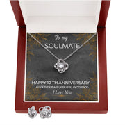 Love Knot Necklace & Earring SET- Soulmate 10th Yr Anniversary
