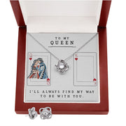 Love Knot Necklace and Earring SET- To My Queen